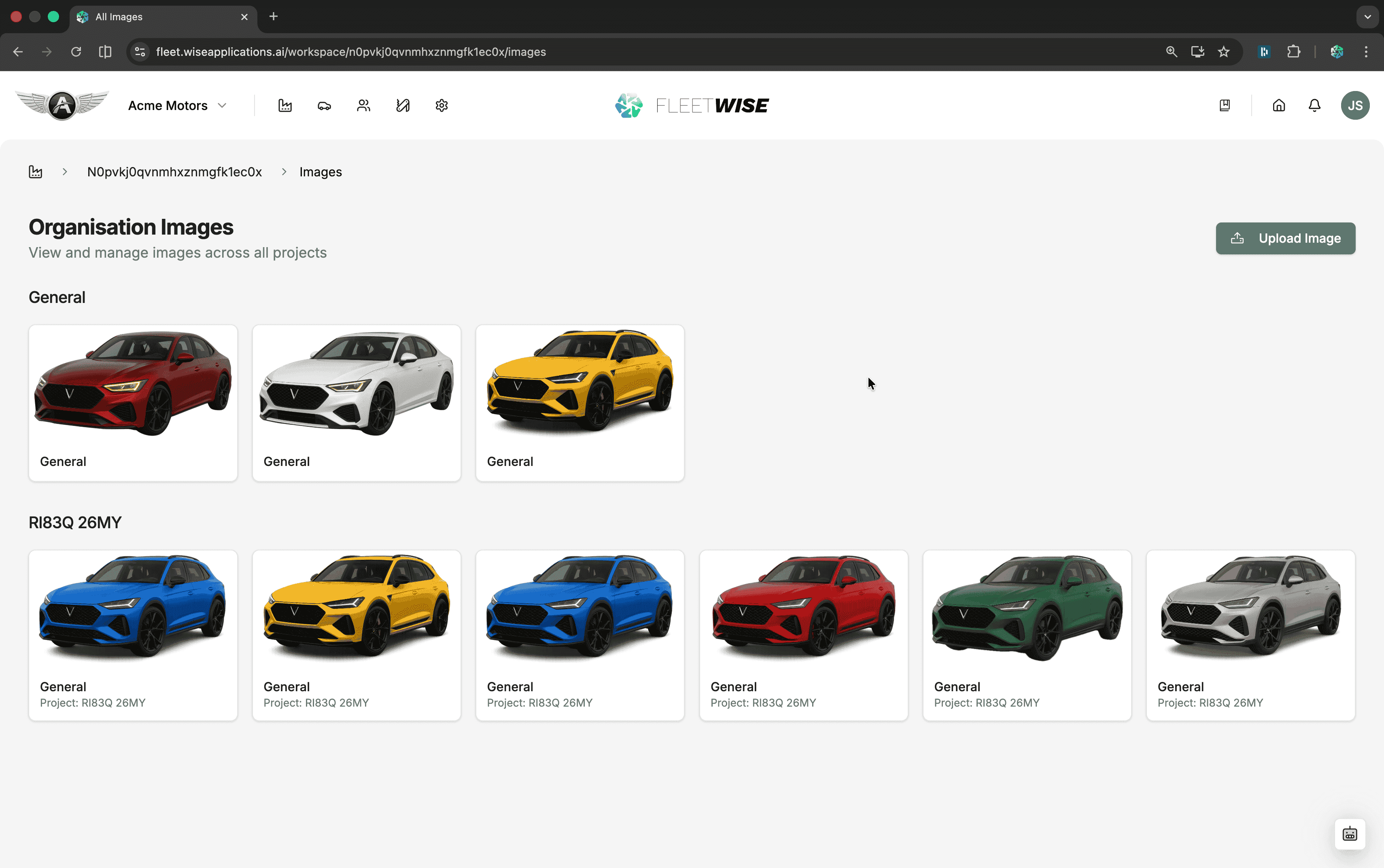 Workspace image gallery